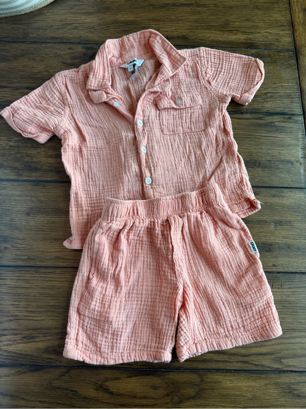 Dkny Peach Lightweight Gauze Short Pajama Set